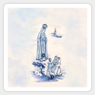 Our Lady of Fatima and 3 children Lucia, Francisco, Jacinta Sticker